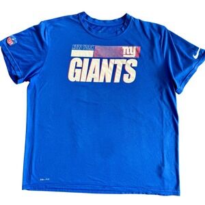 Nike New York Giants Mens XXL Blue Dri-FIT NFL On-Field Apparel Graphic T-Shirt
